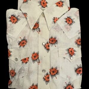 Vintage Miller Miller Miller women's Orange Floral long sleeve western Shirt XS
